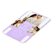 Moderne Pastel Lavendel Save the Date 3 Foto Magneet (Linkerzijde)