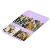 Moderne Pastel Lavendel Save the Date 3 Foto's Magneet (Linkerzijde)