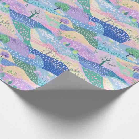 Moderne pastel lente patchwork cadeaupapier (Hoek)