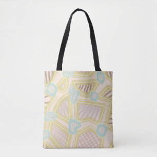 Moderne Pastel Lijnkunst en Vormen Boodschappentas Tote Bag