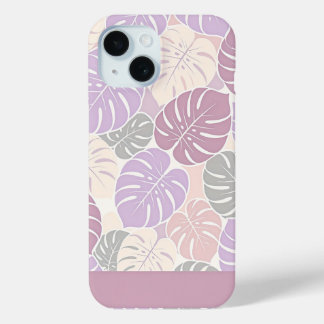 Moderne Pastel Lila & Mauve Tropische Monstera Bla iPhone 15 Case