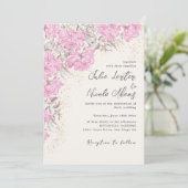 Moderne Pastel Mauve Wilde Roos Bloemen Bruiloft Kaart (Staand voorkant)