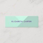 Moderne pastel mint elegante kleurblok stylist mini visitekaartje (Voorkant)