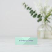 Moderne pastel mint elegante kleurblok stylist mini visitekaartje (Staand voorkant)