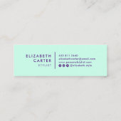 Moderne pastel mint elegante kleurblok stylist mini visitekaartje (Achterkant)