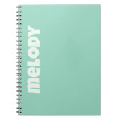 Moderne pastel mint slaapzaal decor naam notitieboek (Voorkant)