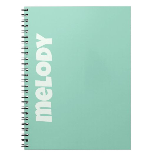 Moderne pastel mint slaapzaal decor naam notitieboek (Voorkant)