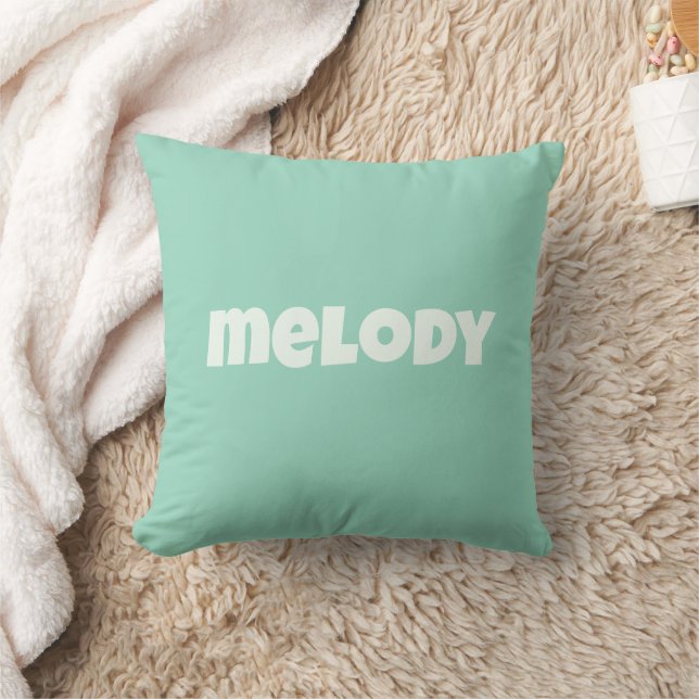 Moderne pastel mintgroene slaapkamerdecoratie naam kussen (Deken)
