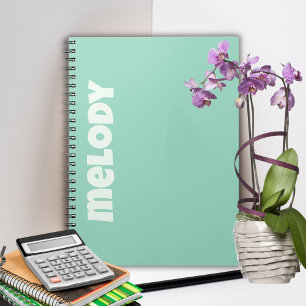 Moderne pastel mintgroene slaapkamerdecoratie naam notitieboek