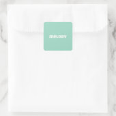 Moderne pastel mintgroene studentenhuis decor naam vierkante sticker (Tas)
