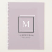 Moderne Pastel Monogram Paarse Gepersonaliseerde P Planner (Voorkant)