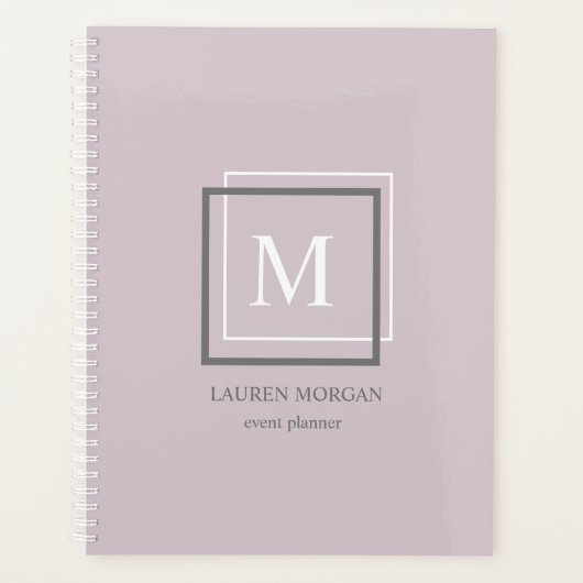 Moderne Pastel Monogram Paarse Gepersonaliseerde P Planner (Voorkant)