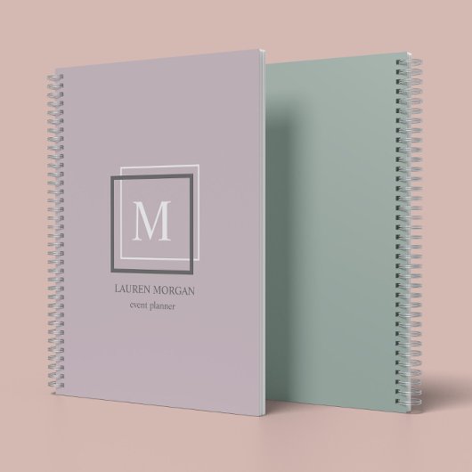 Moderne Pastel Monogram Paarse Gepersonaliseerde P Planner