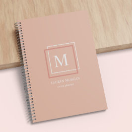 Moderne Pastel Monogram Perzik Gepersonaliseerde P Planner