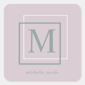 Moderne Pastel | Monogram Sticker (Voorkant)