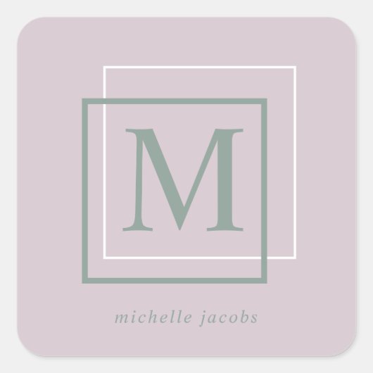 Moderne Pastel | Monogram Sticker (Voorkant)