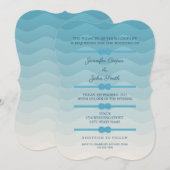 Moderne Pastel Ombre blauwe golf bruiloft uitnodig Kaart (Voorkant / Achterkant)