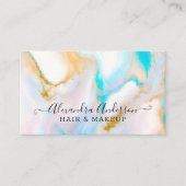 Moderne pastel opaal en goud visitekaartje (Voorkant)