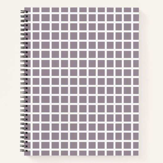 Moderne pastel Paarse en witte gingham Notitieboek (Voorkant)