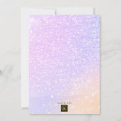 Moderne pastel paarse lavendel Sweet 16 Uitnodigin Kaart (Achterkant)