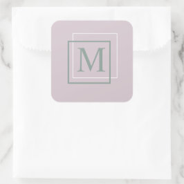 Moderne Pastel Paarse Monogram Sticker