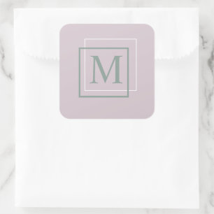 Moderne Pastel Paarse Monogram Sticker