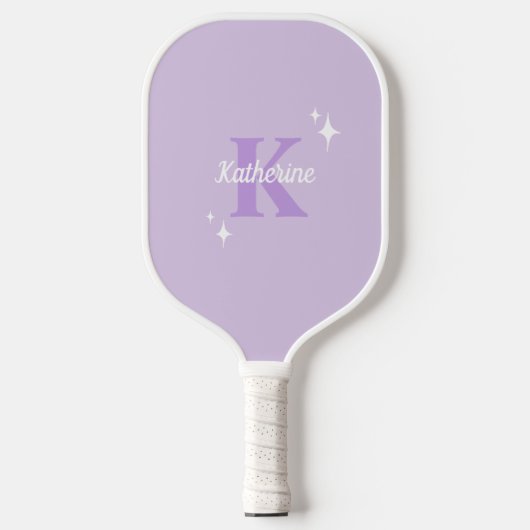 Moderne pastel Paarse monogram vrouwelijk Pickleball Paddle (Voorkant)