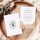 Moderne Pastel Peony Waterverf Bloemen Huwelijk Kaart