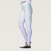 Moderne Pastel Periwinkle licht Turquoise Ombre Pe Leggings (Links)