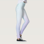 Moderne Pastel Periwinkle licht Turquoise Ombre Pe Leggings (Rechts)
