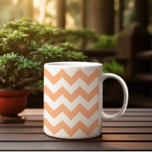 Moderne Pastel Perzik Sinaasappel Chevron
