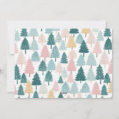 Moderne Pastel Pine Trees Custom Foto Kerstmis Feestdagenkaart (Achterkant)