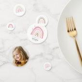 Moderne Pastel Regenbogen Verjaardag Foto Confetti (Groep)