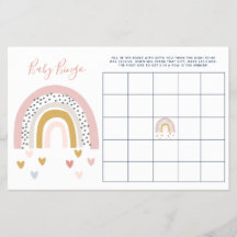 Moderne Pastel Regenboog Baby Shower Baby Bingo