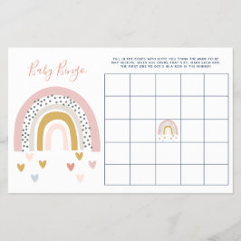 Moderne Pastel Regenboog Baby Shower Baby Bingo Flyer
