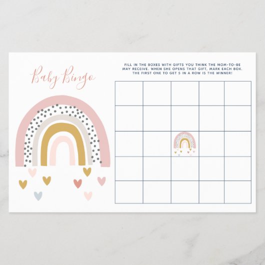Moderne Pastel Regenboog Baby Shower Baby Bingo Flyer (Voorkant)
