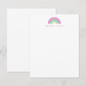 Moderne Pastel Regenboog Gepersonaliseerde Kindere Notitiekaartje (Voorkant / Achterkant)