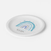 Moderne Pastel Regenboog Jongens Verjaardagsfeest Papieren Bordje (Gekanteld)