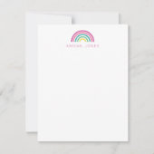 Moderne Pastel Regenboog Persoonlijke Kinderen Notitiekaartje (Voorkant)
