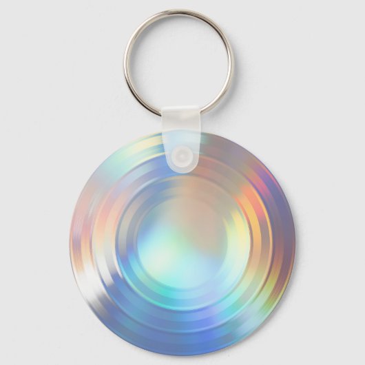 Moderne Pastel Regenboog Zeemeermin Eenhoring Holo Sleutelhanger (Voorkant)
