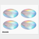 Moderne Pastel Regenboog Zeemeermin Eenhorn Hologr Ovale Sticker (Vel)