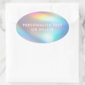 Moderne Pastel Regenboog Zeemeermin Eenhorn Hologr Ovale Sticker (Tas)