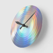 Moderne Pastel Regenboog Zeemeermin Eenhorn Hologr Ronde Klok (Hoek)