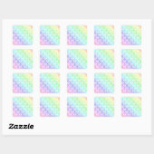 Moderne pastel regenboogdamast vierkante sticker (Vel)
