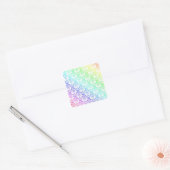 Moderne pastel regenboogdamast vierkante sticker (Envelop)
