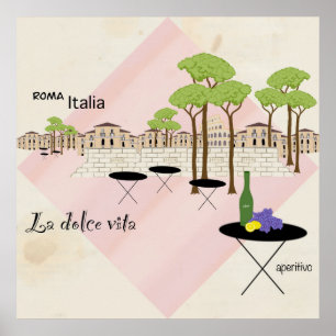 Moderne Pastel Romeinse Vakantie Poster