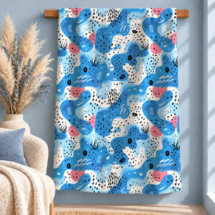 Moderne Pastel Roze Blauwe Geometrische Deken Kuns