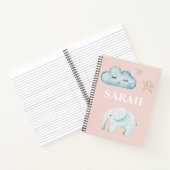 Moderne Pastel Roze & Blauwe Kindernaam Notitieboek (Binnen)