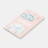 Moderne Pastel Roze & Blauwe Kindernaam Post-it® Notes (Schuin)