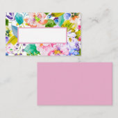 Moderne Pastel Roze Bloemen Romantische Bruiloft Plaatskaartje (Voorkant / Achterkant)